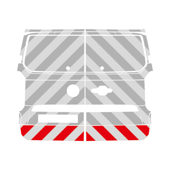 VW New Transporter T7, rear doors, reduced scope, 2025/01 - | Rear warning marking set
