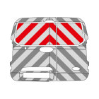 Ford Transit / Tourneo Courier, Hecktüren, Erweiterung Kasten, 2023/10 - | Heck-Warnmarkierungssatz