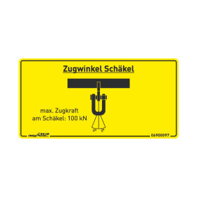 Aufkleber "Zugwinkel Schäkel 100 kN" 90 x...