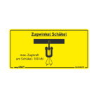 Aufkleber "Zugwinkel Schäkel 100 kN" 90 x 45 mm