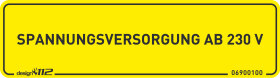 Aufkleber "Spannungsversorgung Abrollbehälter...