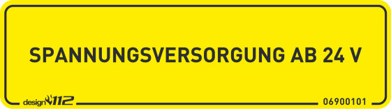 Aufkleber "Spannungsversorgung Abrollbehälter 24 V" 90 x 25 mm