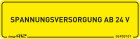 Aufkleber "Spannungsversorgung Abrollbehälter 24 V" 90 x 25 mm