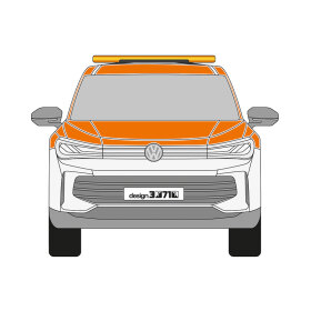 VW Tiguan III, 2024/03 -,  DIN-Plus | Flächen-Folierungssatz Gegossene Hochleistungsfolie (Oracal 970) Kommunalorange (RAL 2011)