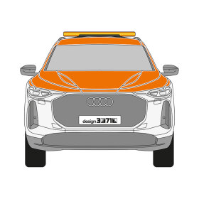 Audi Q5, GU, 2025/02 -, DIN-Plus | Flächen-Folierungssatz Gegossene Hochleistungsfolie (Oracal 970) Kommunalorange (RAL2011)