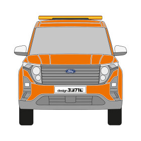 Ford Tourneo Courier, 2023/10 - , DIN-Plus | Flächen-Folierungssatz Gegossene Hochleistungsfolie (Oracal 970) Kommunalorange (RAL 2011)