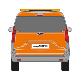 Ford Tourneo Courier, 2023/10 - , DIN-Plus | Flächen-Folierungssatz Gegossene Hochleistungsfolie (Oracal 970) Kommunalorange (RAL 2011)