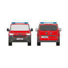 VW Neuer Transporter T7, 2025/01 - , DIN-Plus | Flächen-Folierungssatz Gegossene Hochleistungsfolie (Oracal 970) Kommunalorange (RAL 2011)