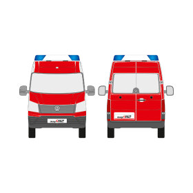 VW Crafter / MAN TGE, 2017/03 - , DIN-Plus | Flächen-Folierungssatz Gegossene Hochleistungsfolie (Oracal 970) Kommunalorange (RAL 2011)