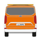 Ford Tourneo Custom, L1, H1, Heckklappe, 2023/07 - , DIN-Plus | Flächen-Folierungssatz Gegossene Hochleistungsfolie (Oracal 970) Kommunalorange (RAL 2011)