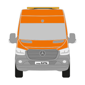 MB Sprinter, Kasten, 2024/02 -, DIN-Plus | Flächen-Folierungssatz Gegossene Hochleistungsfolie (Oracal 970) Kommunalorange (RAL 2011)
