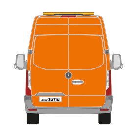MB Sprinter, Kasten, 2024/02 -, DIN-Plus | Flächen-Folierungssatz Gegossene Hochleistungsfolie (Oracal 970) Kommunalorange (RAL 2011)