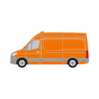 MB Sprinter, Kasten, 2024/02 -, DIN-Plus | Flächen-Folierungssatz Gegossene Hochleistungsfolie (Oracal 970) Kommunalorange (RAL 2011)