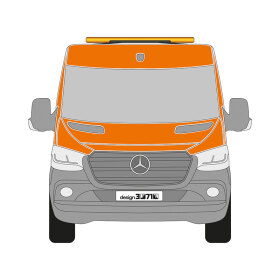 MB Sprinter, double cab, 2018/06 - , DIN-Plus | Surface wrapping set Cast high-performance film (Oracal 970) Municipal orange (RAL 2011)
