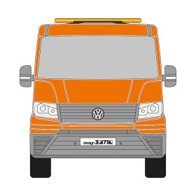 VW Crafter, double cab, 2017/03 - , DIN-Plus | Surface wrapping set Cast high-performance film (Oracal 970) Municipal orange (RAL 2011)