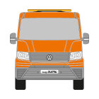 VW Crafter, double cab, 2017/03 - , DIN-Plus | Surface wrapping set Cast high-performance film (Oracal 970) Municipal orange (RAL 2011)