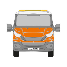 Iveco Daily, Doppelkabine, 2014/07 - , DIN-Plus | Flächen-Folierungssatz Gegossene Hochleistungsfolie (Oracal 970) Kommunalorange (RAL 2011)