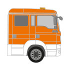 MAN TGL, Euro 6, Doppelkabine, DIN-Plus | Flächen-Folierungssatz Gegossene Hochleistungsfolie (Oracal 970) Kommunalorange (RAL 2011)