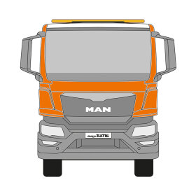 MAN TGS, TG3, Fahrerhaus TN, 2020 - , DIN-Plus | Flächen-Folierungssatz Gegossene Hochleistungsfolie (Oracal 970) Kommunalorange (RAL 2011)