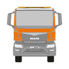 MAN TGS, TG3, Fahrerhaus TN, 2020 - , DIN-Plus | Flächen-Folierungssatz Gegossene Hochleistungsfolie (Oracal 970) Kommunalorange (RAL 2011)