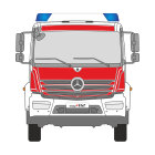 MB Atego, Euro 6, Fahrerhaus kurz, DIN-Plus | Flächen-Folierungssatz Gegossene Hochleistungsfolie (Oracal 970) Kommunalorange (RAL 2011)