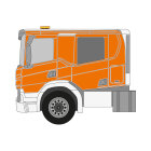 Scania P-Reihe, Neues Fahrerhaus Doppelkabine, Flachdach, DIN-Plus | Flächen-Folierungssatz Gegossene Hochleistungsfolie (Oracal 970) Kommunalorange (RAL 2011)