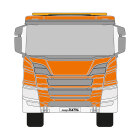 Scania P-Reihe, Neues Fahrerhaus Doppelkabine, Flachdach, DIN-Plus | Flächen-Folierungssatz Gegossene Hochleistungsfolie (Oracal 970) Kommunalorange (RAL 2011)