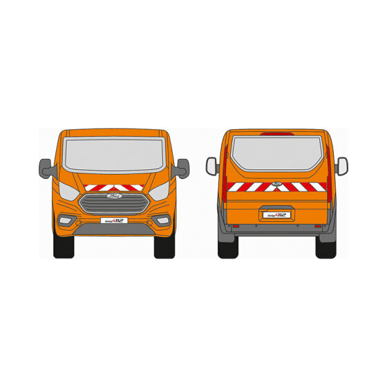 Ford Transit / Tourneo Custom, 2018/04 - 2023/07 | Warnmarkierungssatz