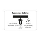 Aufkleber "Zugwinkel Schäkel 125 kN" 90 x 45 mm