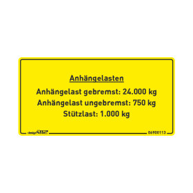 Aufkleber "Anhängelasten " 90 x 45 mm